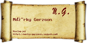 Márky Gerzson névjegykártya